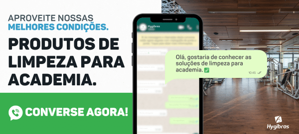Produtos de limpeza para academia